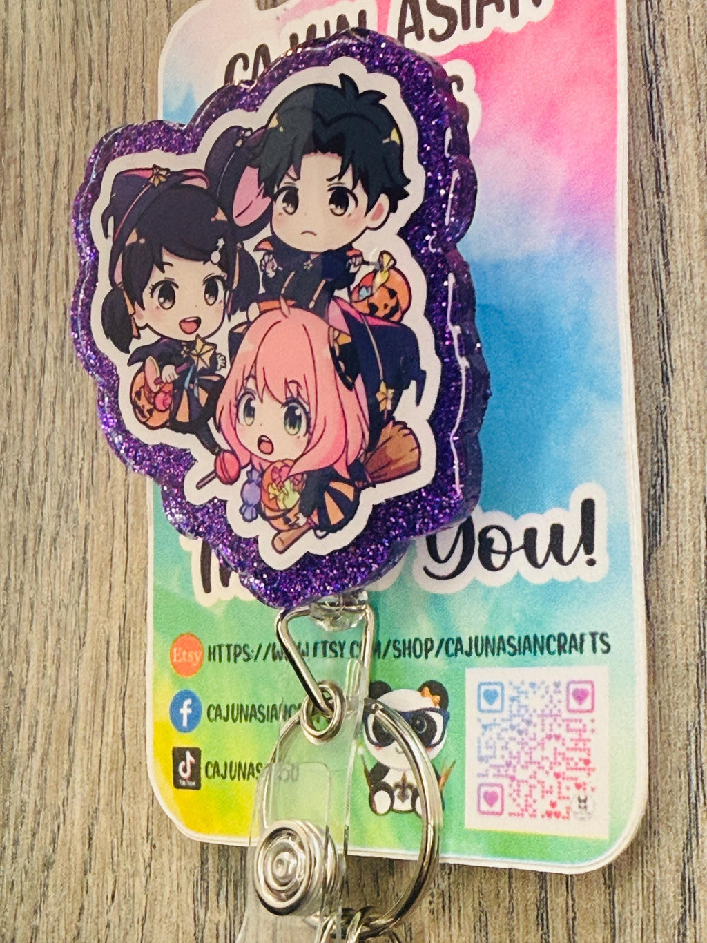 Halloween Spy Anime Inspired Badge Reel/ID Clip Retractable-(Alligator, Belt, MRI Safe, Carabiner Clips) & Non-Retractable Clips