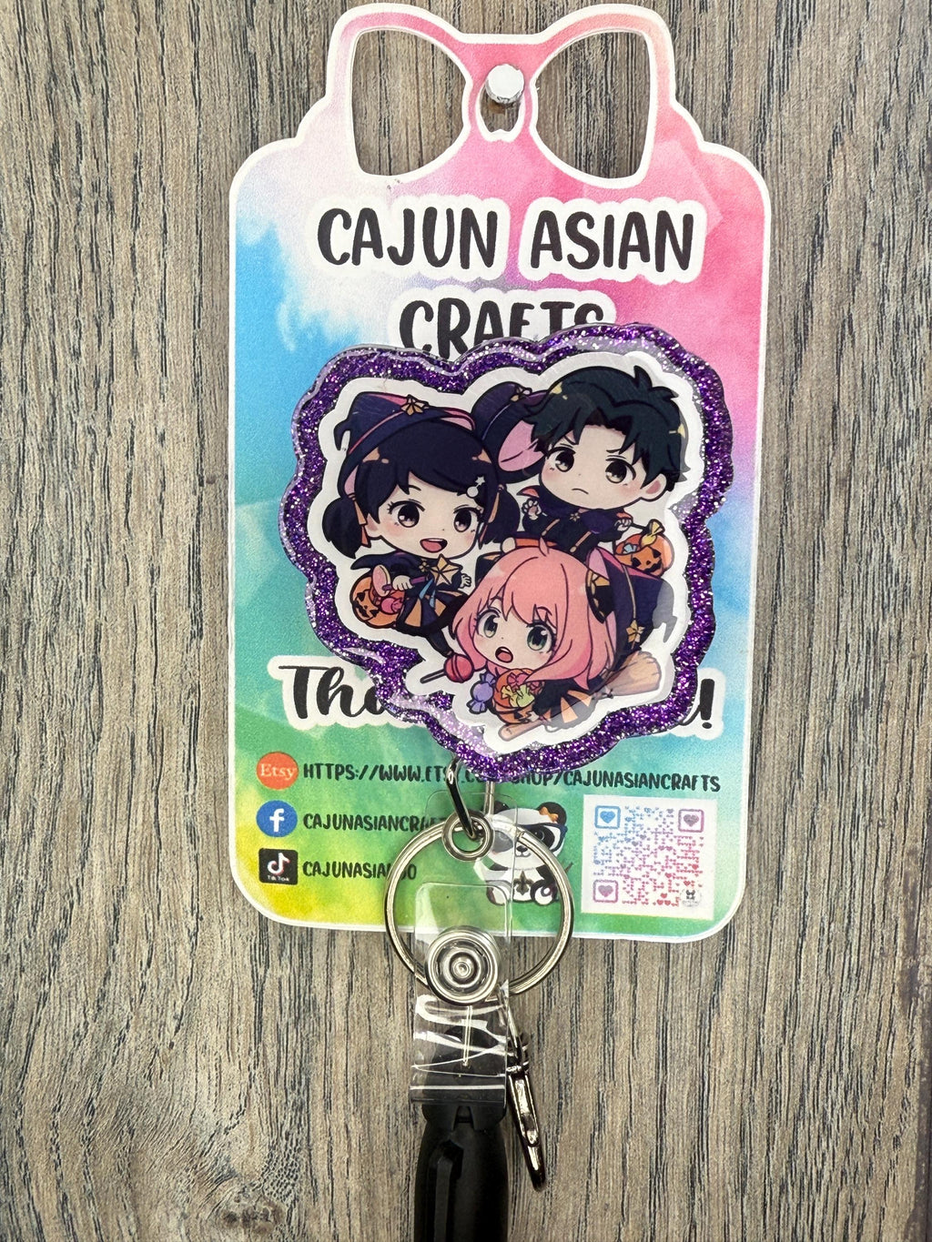 Halloween Spy Anime Inspired Badge Reel/ID Clip Retractable-(Alligator, Belt, MRI Safe, Carabiner Clips) & Non-Retractable Clips