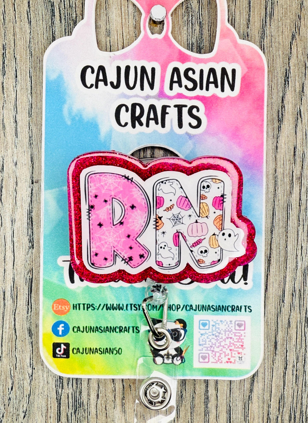 Halloween Nurse Badge Reel/ ID Clip-Retractable Clips-(Alligator, Belt, MRI Safe, Carabiner) & Non-Retractable Clips