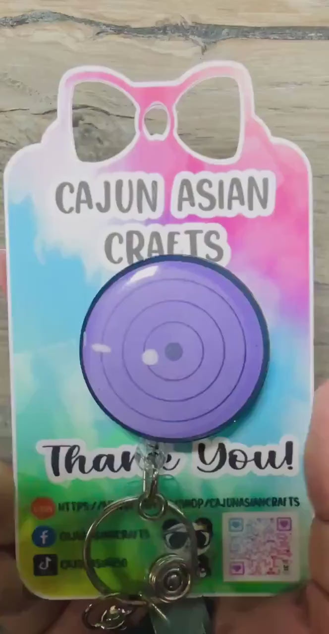 Rinnegan Eye Anime Badge Reel/ID Clip-Retractable Clips-(Alligator, Belt, MRI Safe, Carabiner) & Non-Retractable Clips