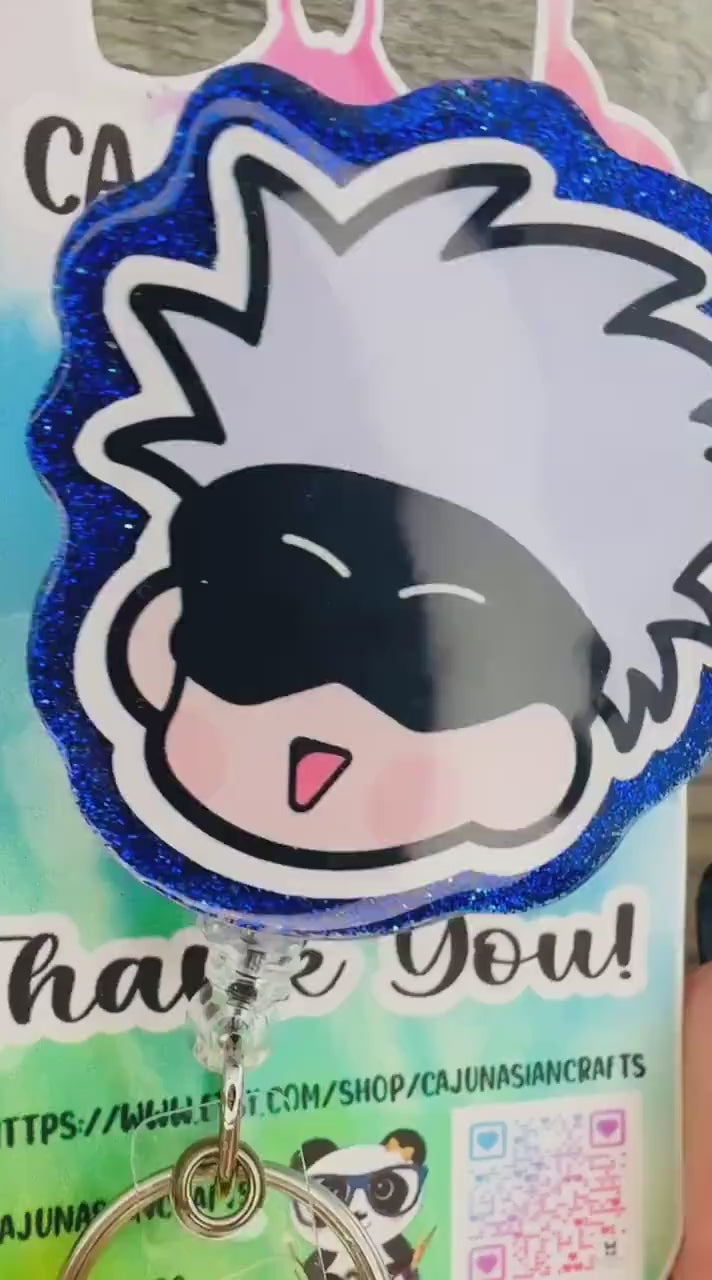 Jujitsu Anime Badge Reel/ID Clip Retractable-(Alligator, Belt, MRI Safe, Carabiner Clips) & Non-Retractable Clips