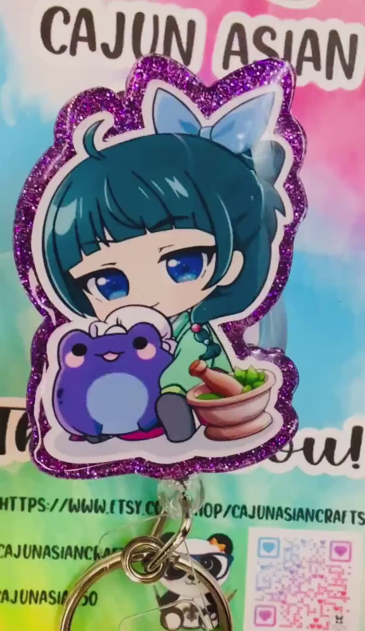 Apothecary Frog Anime Badge Reel/ID Clip/Holder-Retractable Clips-(Alligator, Belt, MRI Safe, Carabiner) & Non-Retractable Clips