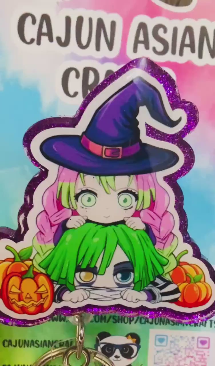 Demon Anime Halloween Reel/ID Clip/Holder-Retractable Clips-(Alligator, Belt, MRI Safe, Carabiner) & Non-Retractable Clips