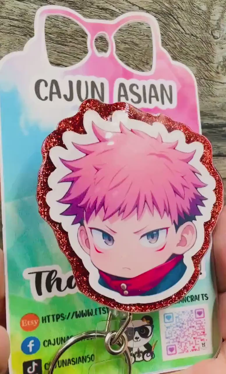 Jujitsu Anime Badge Reel/ID Clip-Retractable Clips-(Alligator, Belt, MRI Safe, Carabiner) & Non-Retractable Clips