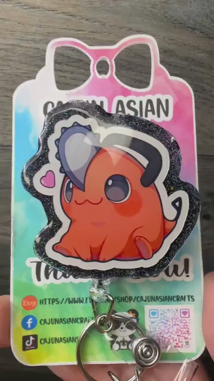 Anime Dog Inspired Badge Reel/ID Clip Retractable-(Alligator, Belt, MRI Safe, Carabiner Clips) & Non-Retractable Clips