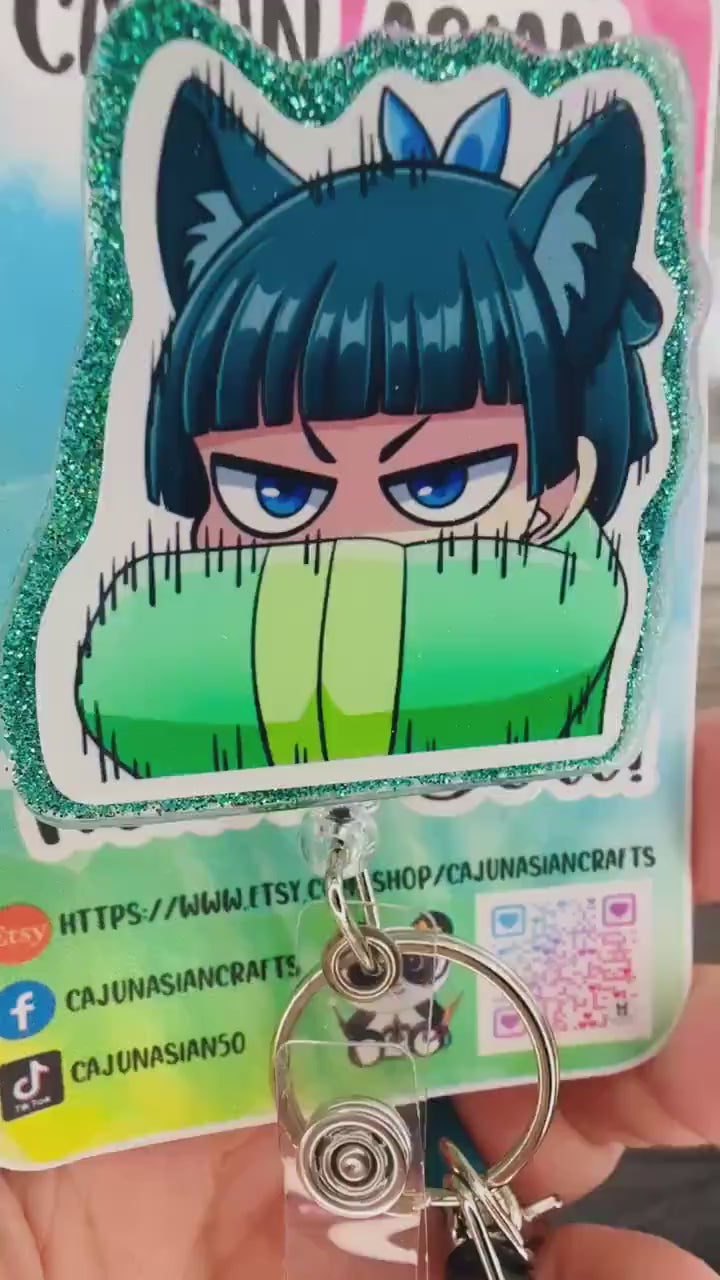 Frustrated/Angry Inspired Apothecary Anime Badge Reel-Retractable Clips-(Alligator, Belt, MRI Safe, Carabiner) & Non-Retractable Clips