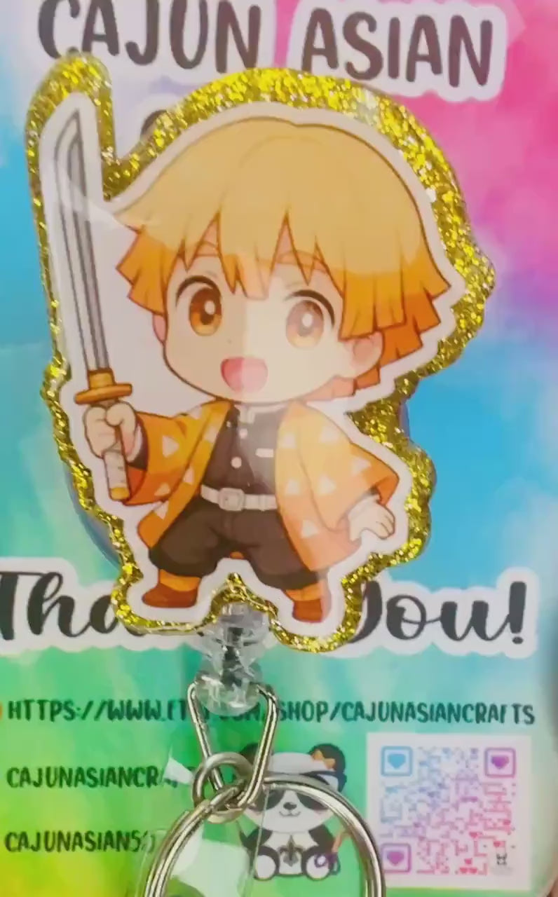 Demon Anime Badge Reel/ID Clip Retractable-(Alligator, Belt, MRI Safe, Carabiner Clips) & Non-Retractable Clips