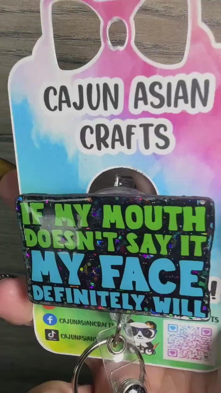 Face Shows Feelings Badge Reel/ID Clip Retractable-(Alligator, Belt, MRI Safe, Carabiner Clips) & Non-Retractable Clips