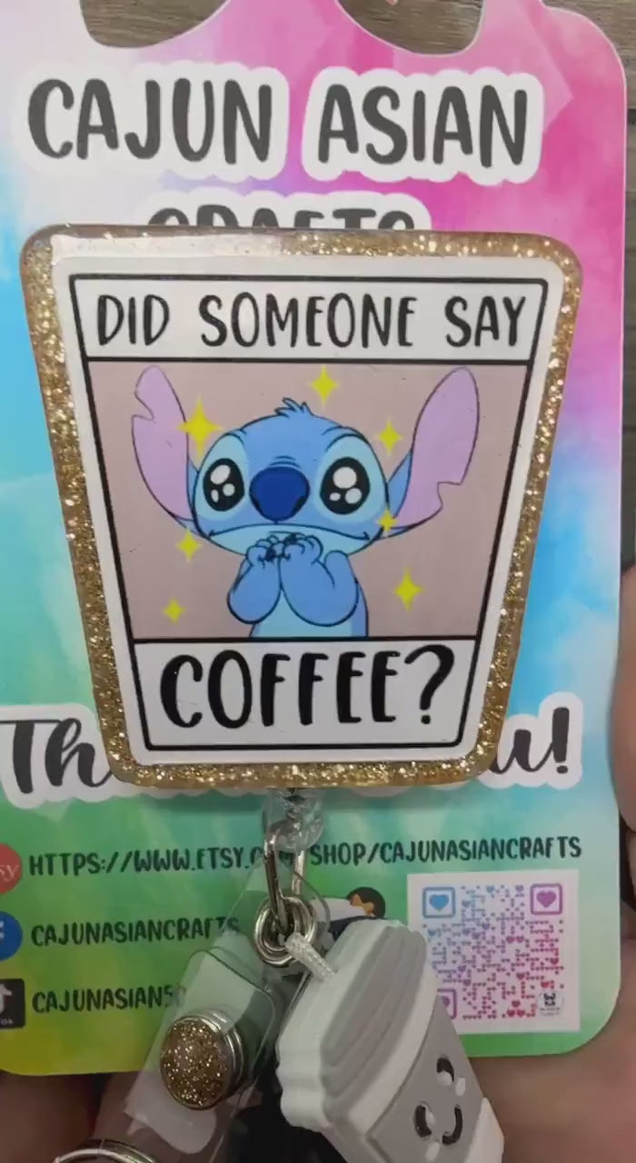 Coffee Stitch Badge Reel/ID Clip Retractable-(Alligator, Belt, MRI Safe, Carabiner Clips) & Non-Retractable Clips