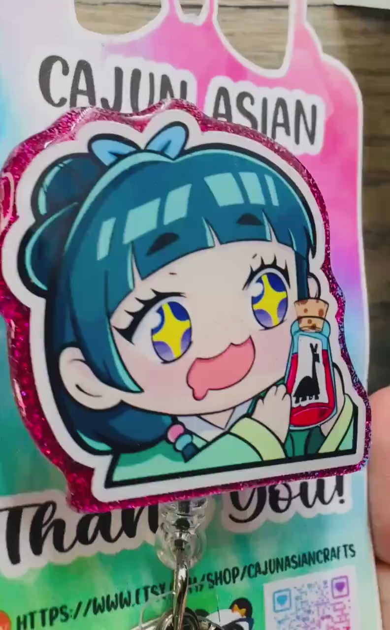 Apothecary Anime Lama Poison Badge Reel/ID Clip/Holder-Retractable Clips-(Alligator, Belt, MRI Safe, Carabiner) & Non-Retractable Clips