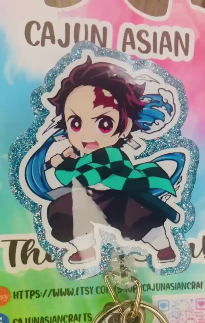 Demon Anime Badge Reel/ID Clip Retractable-(Alligator, Belt, MRI Safe, Carabiner Clips) & Non-Retractable Clips