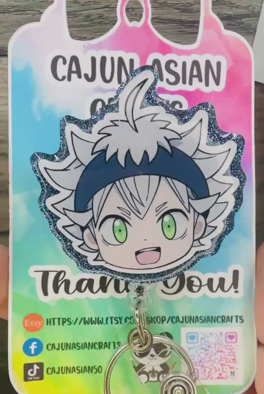 Clover Anime Inspired Badge Reel/ID Clip/Holder(Retractable, Belt, Non-Retractable, MRI Safe)Permanent or Interchangeable