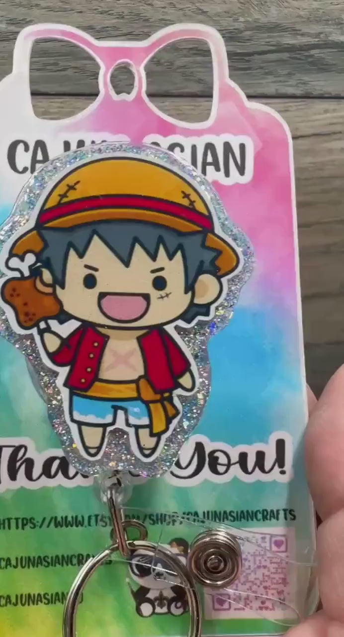 Kawaii Pirate Badge Reel/ID Clip-Retractable Clips-(Alligator, Belt, MRI Safe, Carabiner) & Non-Retractable Clips