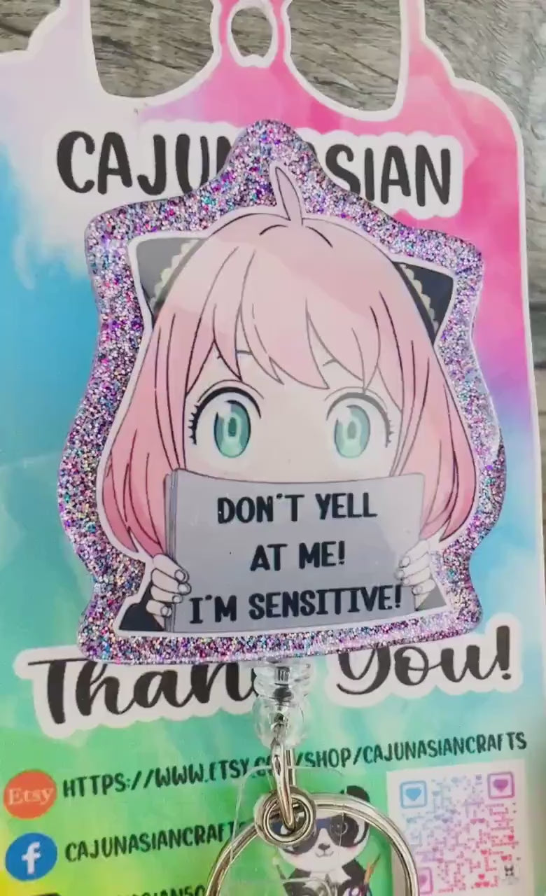 Cute Spy Anime Inspired Badge Reel/ID Clip-Retractable Clips-(Alligator, Belt, MRI Safe, Carabiner) & Non-Retractable Clips