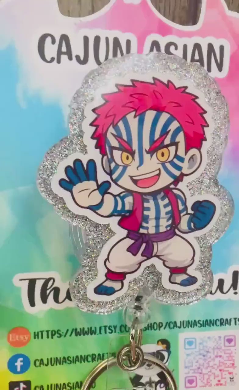 Demon Anime Badge Reel/ID Clip Retractable-(Alligator, Belt, MRI Safe, Carabiner Clips) & Non-Retractable Clips