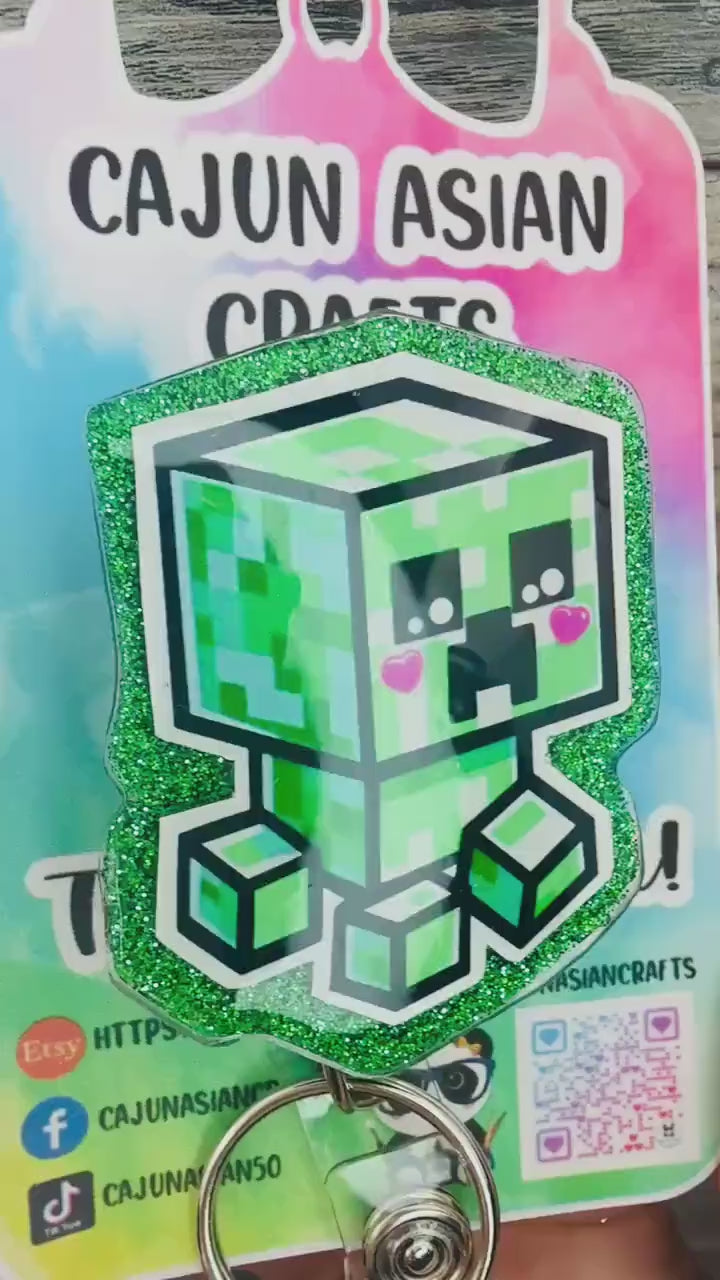 Creeper Inspired Badge Reel/ID Clip Retractable-(Alligator, Belt, MRI Safe, Carabiner Clips) & Non-Retractable Clips