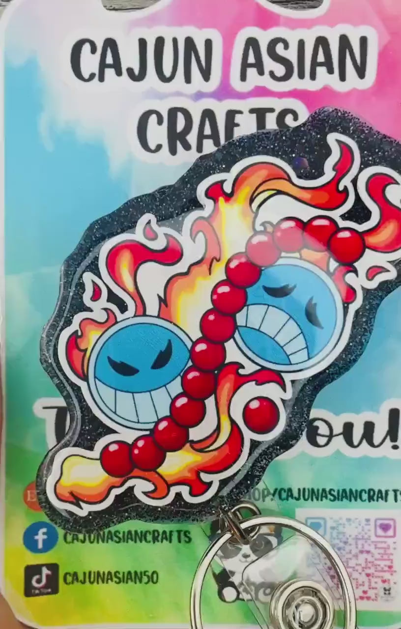 Pirate Anime Ace Inspired Badge Reel/ID Clip Retractable-(Alligator, Belt, MRI Safe, Carabiner Clips) & Non-Retractable Clips