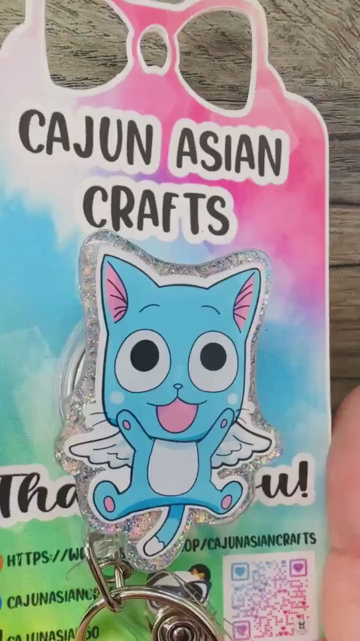 Happy Fairy Inspired Badge Reel/ID Clip Retractable-(Alligator, Belt, MRI Safe, Carabiner Clips) & Non-Retractable Clips